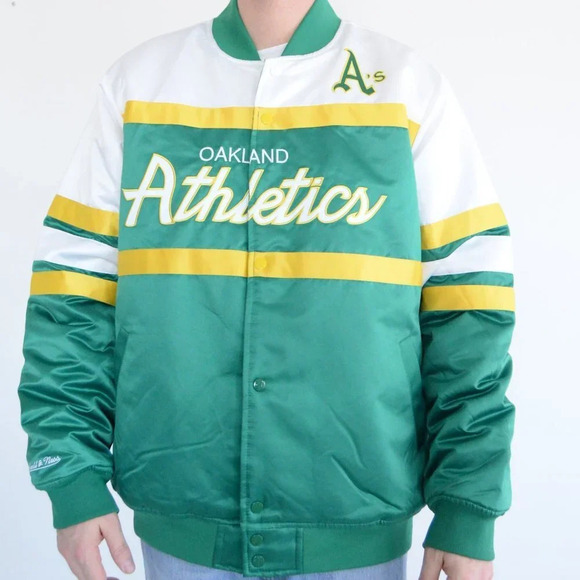 Mitchell  & Ness Cooperstown Collection Oakland Athletics MLB Green White & Gold - Picture 1 of 16